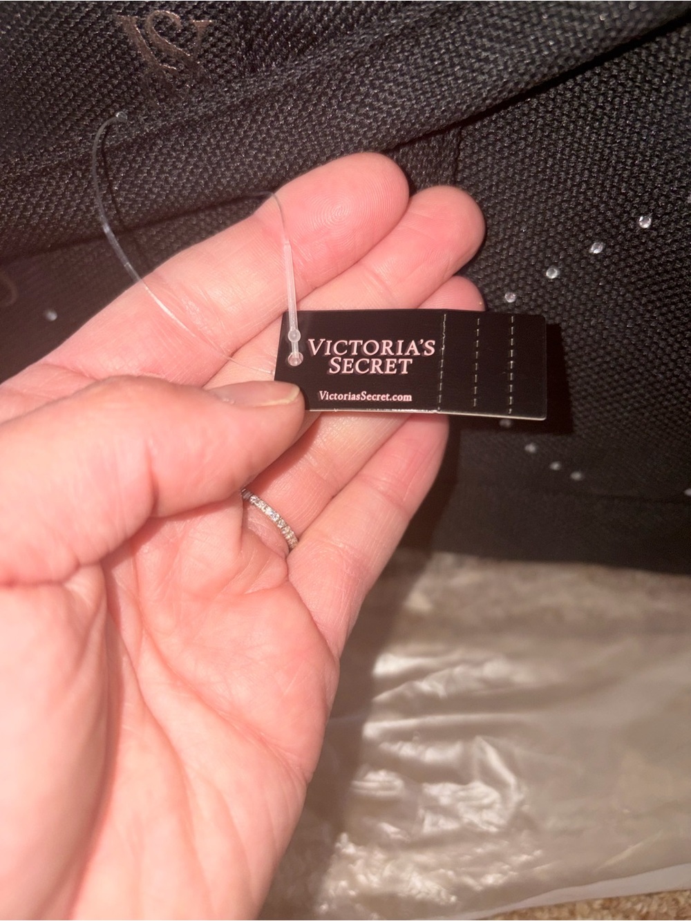 Victoria's Secret Black Tote with Logo Tag - Picture 4 of 5